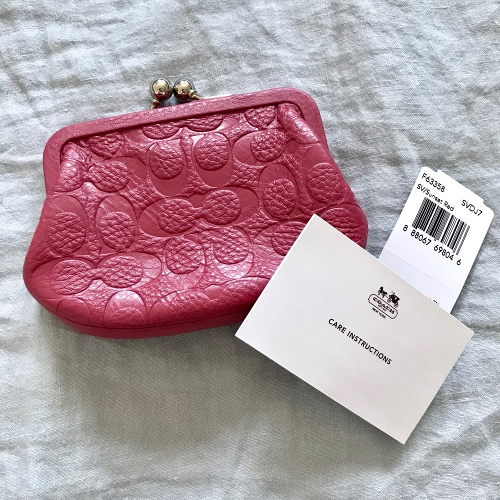 Coach Monogram Leather Coin Purse